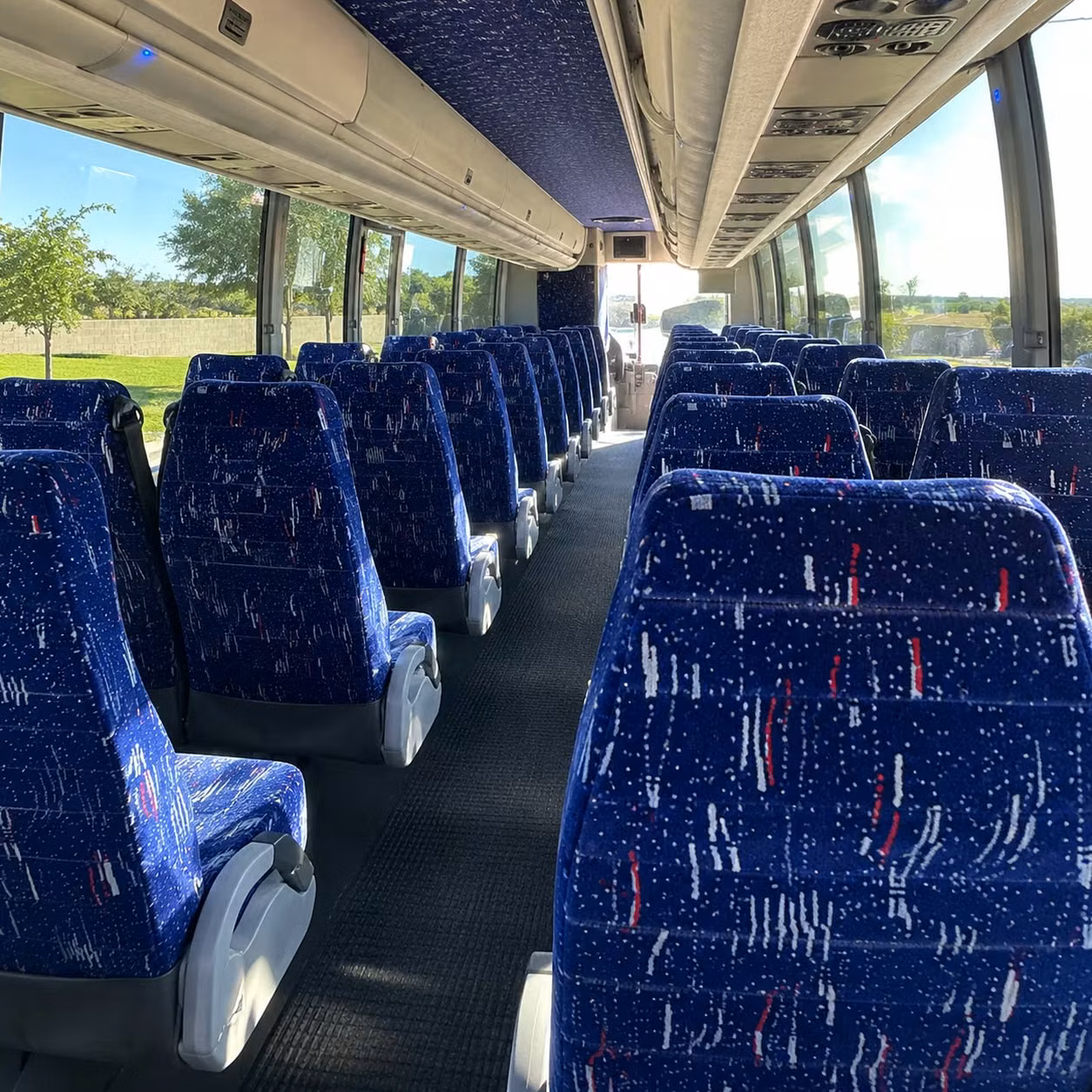 56 passenger charter bus inside